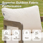Patio Furniture Set, 4 Pieces Outdoor Furniture Patio Conversation Set with Washable Thick Cushions, Outdoor Couch Patio Sofa Set for Balcony, Porch, Backyard, Beige