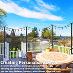 4 Pack String Light Poles,5 Ft Light Poles for Outside String Lights,Outdoor Lights Pole with Fork,Metal Poles Stand for Patio Deck Backyard