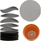 100 Plant Pots Hole Mesh Pad - MAQIHAN Drainage Mesh for Flower Pot, 2 Inch | Round Plant Mesh, Substrate Barrier, Mesh Grid Mat for Bonsai, Gardening Essentials, Prevent Soil Leaking Plant Accessories