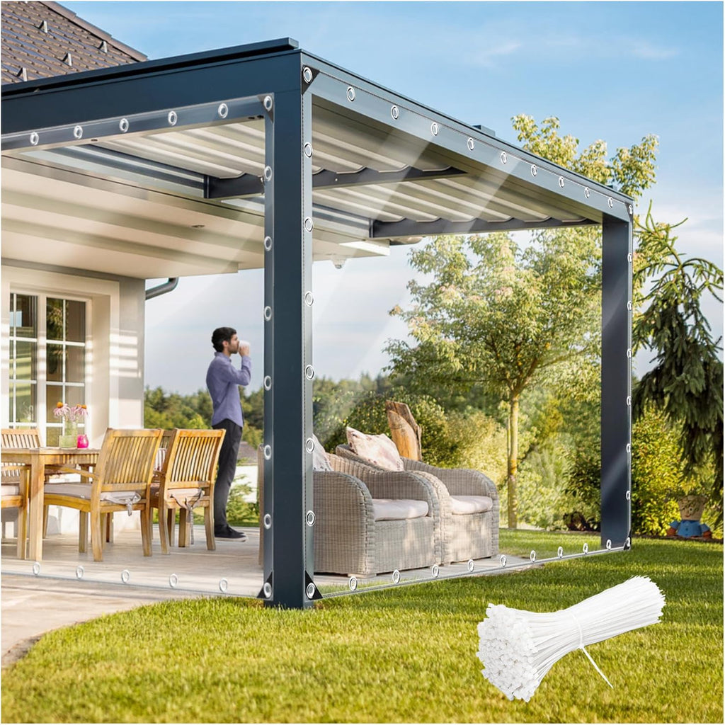 13 ft clear waterproof tarp, pvc 11.8 mil, main product view