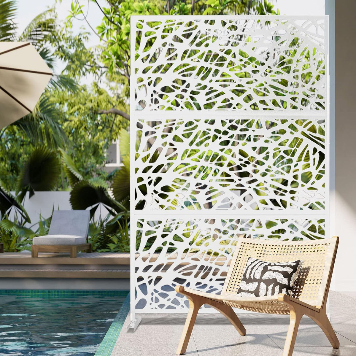 elevens free decorative privacy screen with stand, outdoor, main product view