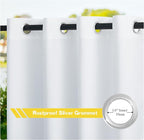 NICETOWN Canvas Waterproof Outdoor Curtains for Patio, Rustproof Grommet Indoor Outdoor Light & Heat & Cold Blocking Porch Curtains for Yard/Gazebo/Porch, W55 x L78, Lily White