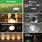 Well Lights Low Voltage, 12V In Ground LED Landscape Lights, IP67 Waterproof Outdoor, Open Top Aluminum ORB for Garden Driveway 6W 580LM 12 Pack