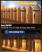 Solar Fence Lights 20 Pack, 50 Lumens Outdoor Solar Lights with 12 Modes RGB Color Glow LED，Waterproof, Solar Lights for Patio, Backyard, Deck, Fence, Railing