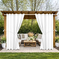 Outdoor Indoor Curtains W84 x L108 for Patio - Weather-resistant Window Panels Privacy Protect Grommet Top Thermal Insulated Home Curtain for Porch Pergola Lawn Garden Hot Tub Area (2 Panels)
