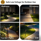 Brass Low Voltage Pathway Lights, 12V Hat-Top Bronze IP65 Waterproof LED Landscape Walkway Lights for Yard Driveway（G4 Bulb, Transformer & Wire Sold Separately）