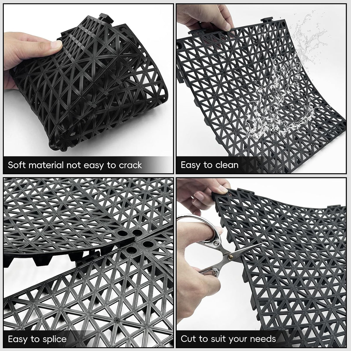 ritollo modular interlocking cushion drainage floor tiles, 16-pack, close-up detail