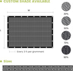 50% patio shade cloth 10×20 ft with grommets shown in use