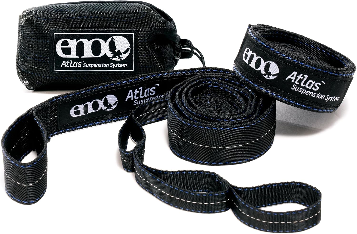 ENO Atlas Suspension System - Tree Strap for Hammock - Accessories for Camping, Hiking, and Backpacking - Black/Royal