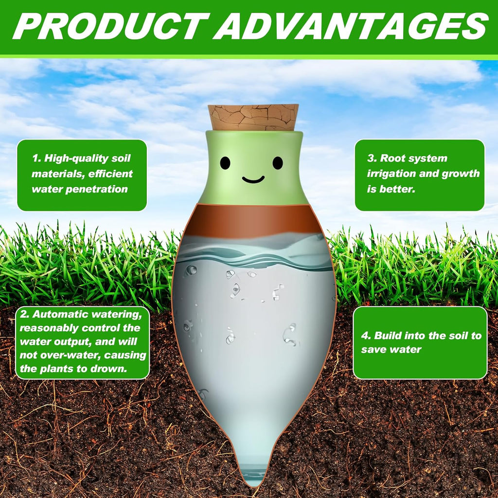 LemonRoad 4 Pcs Self Watering Terracotta Globes 11.5oz Large Ollas Plant Watering Globes Planter Insert Spike Pot Clay Planter Irrigation Device for Outdoor Indoor Easy to Refill Plant Lover Gift