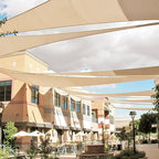 E&K Sunrise 27' x 27' x 27' Sun Shade Sail Triangle Canopy Shade Cover UV Block for Patio Backyard Garden Outdoor (Beige)
