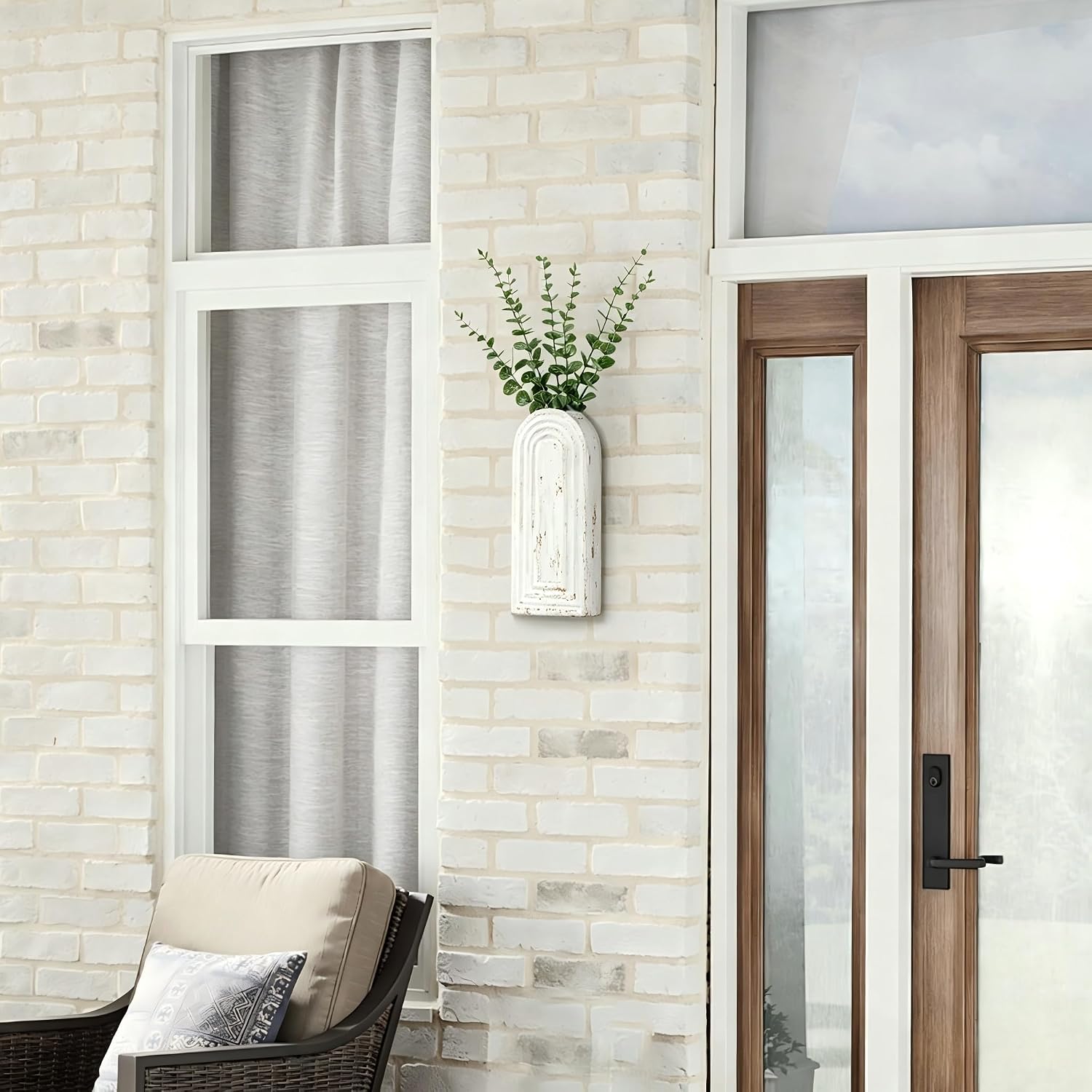 Handmade Wooden Wall Vases Set of 2 for Plants | Boho Rustic Farmhouse Decor for Indoor Artificial Plants and Flowers. Perfect for Living Room, Bedroom, Bathroom, or Patio