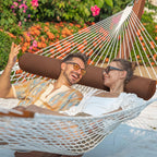 Lazy Daze Hammocks Sunbrella Pillow with Removable Cover-All-Weather Fabric-Water and Fade-Resistant-Outdoor Support Sunbrella Pillow for Hammock and Patio Furniture, 48.4 * 5.9, Brown