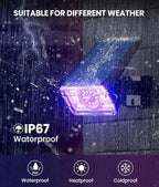 12 Pack - Solar Christmas Lights Outdoor Waterproof,6 Color Changing Spotlights &10 Modes, IP67 Waterproof,105° Adjustable Solar Spot Lights for Pathway/Garden/Yard/Patio/Landscape/Backyard Xmas Decor