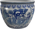 18" Ladies Blue & White Porcelain Fishbowl
