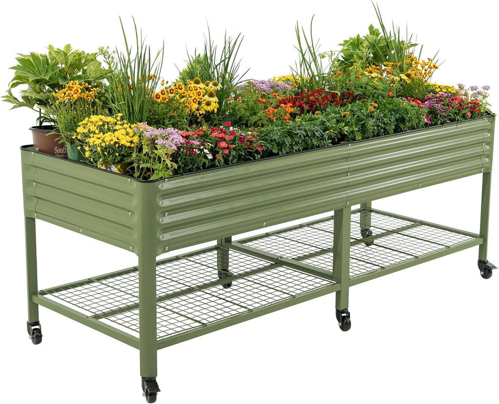 rolling elevated raised garden beds, 3' x 8', main product view