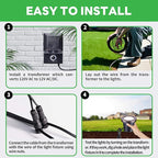 Landscape Well Lights Kit, 4 Pack LED Low Voltage Ground Lights and 100W Transformer and 100FT Cable and 20 Wire Connectors, IP67 Waterproof Aluminum for Driveway Walkway Tree 580LM