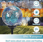 Solar Garden Lights Outdoor Decorative - Solar Gazing Ball Mosaic Garden Stakes Decorative Waterproof Outdoor Lights for Pathway Yard Lawn Decoration Blue