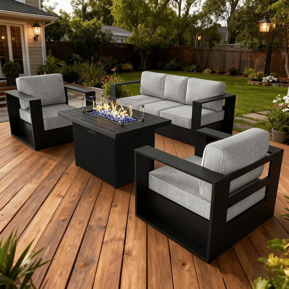 layinsun 4 piece oversized aluminum outdoor furniture set, main product view
