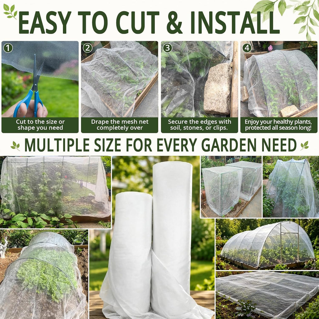 16x50ft garden netting, fine mesh insect netting for on a desk or shelf