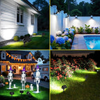 ROSHWEY Solar Landscape Spot Lights, Spotlights Outdoor Waterproof, with 2 Brightness Mode, Landscape Lighting Solar Lights for Garden, Yard, Pathway (Cool White, 10 Pack)