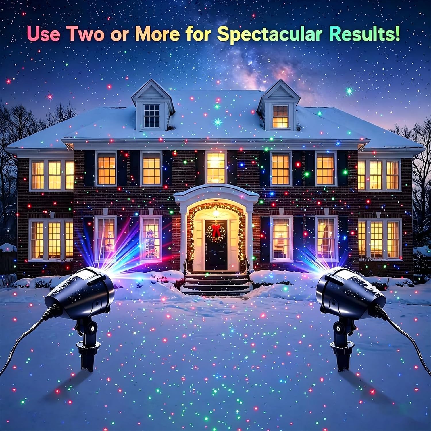 Laser Christmas Projector Lights Outdoor, Aluminum Alloy 3-Color Star Projector, Waterproof with Remote & Timer for Holiday Party, Yard Patio Xmas Decor (RGB)
