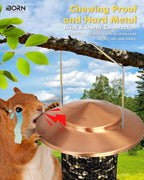Metal Peanut Bird Feeder for Outdoors, Chew Resistant, 2.2lbs, 1Pk, Copper | Hanging, All-Metal, Detachable & Locking Base, Durable, Mesh Design, Easy to Clean, Spill-Proof