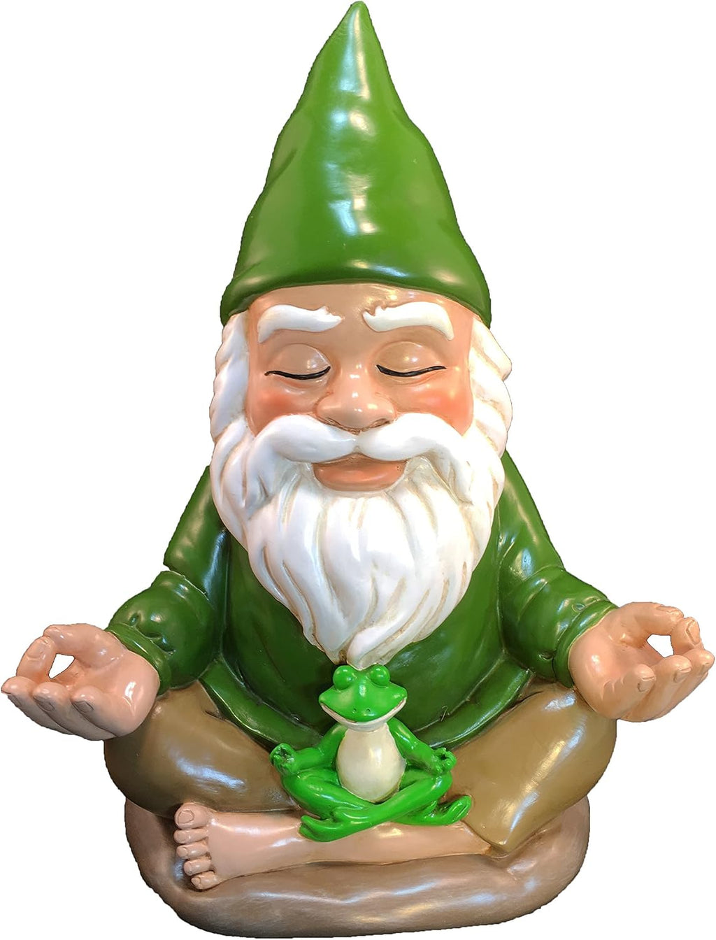 GlitZGlam Zen Gnome – Tranquility and Peacefulness for Your Fairy Garden and Garden Gnomes 9 Inches Tall Miniature Figurine