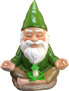 GlitZGlam Zen Gnome – Tranquility and Peacefulness for Your Fairy Garden and Garden Gnomes 9 Inches Tall Miniature Figurine