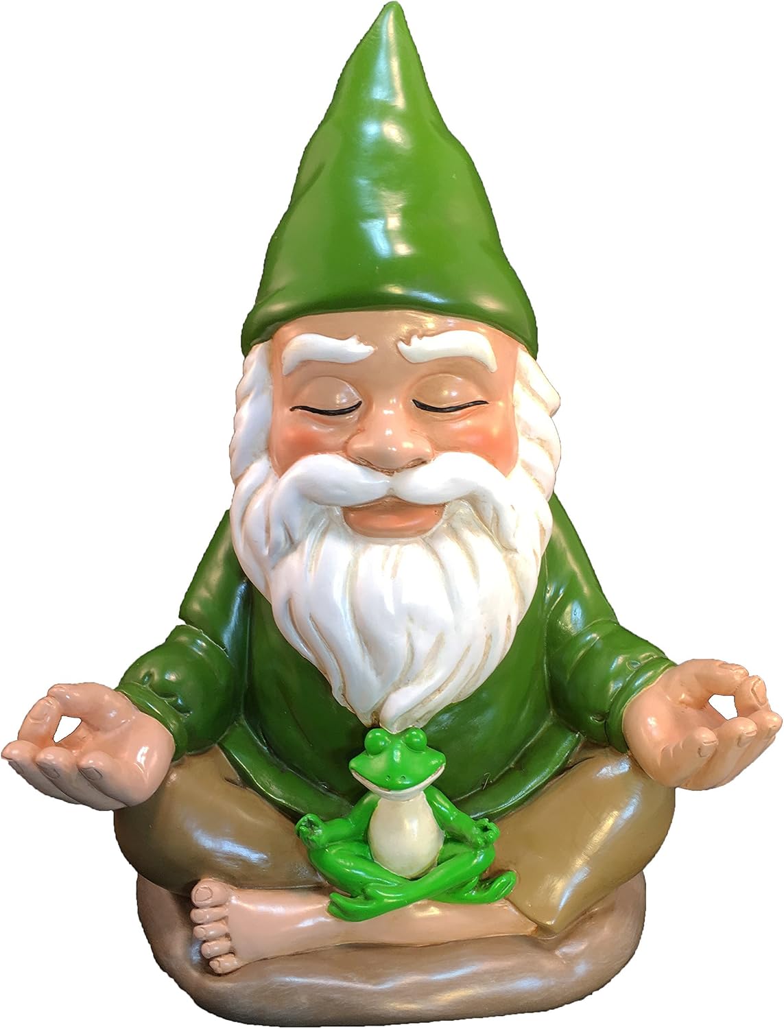 GlitZGlam Zen Gnome – Tranquility and Peacefulness for Your Fairy Garden and Garden Gnomes 9 Inches Tall Miniature Figurine