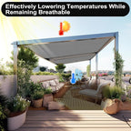 Artpuch 90% Sun Shade Cloth, 6 x 20 FT Pergola Shade Cover Canopy with Grommets, Sun Screen Fabric Tarp for Patio, Outdoor, Garden, Backyard, Blue Grey