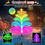 Solar Garden Lights Waterproof 3 Pack 7 Color Changing Outdoor Decorative Rainbow Jellyfish Lights for Outside Yard Pathway Garden Decor Patio Lawn Gifts for Mother's Women
