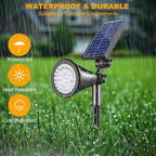 Solar Spot Lights Outdoor, Color Changing Spot Lights Outdoor 36 LEDs, Adjustable Solar Powered Multicoloured Spotlights Wall Lights for Garden Holiday Christmas Decorations-3 Pack (RGB)