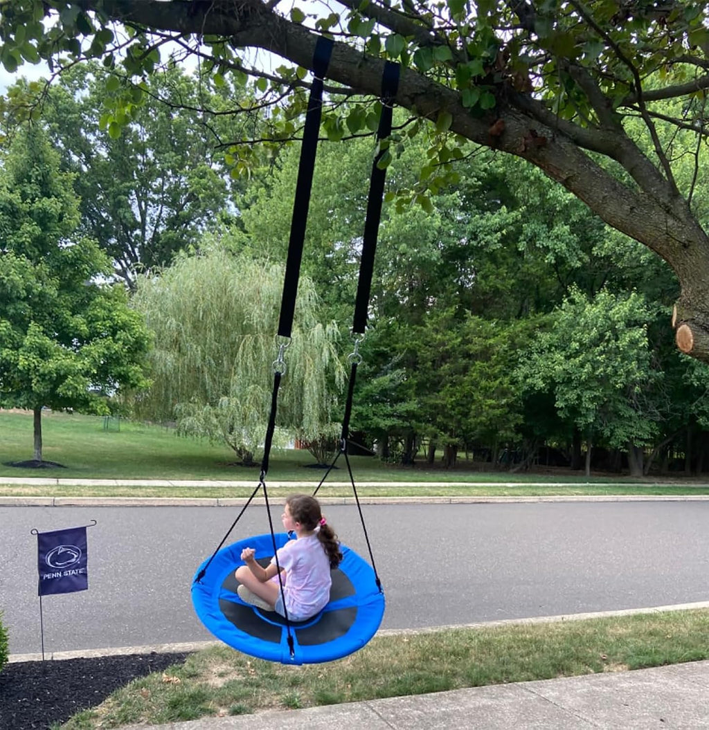 Tree Swing Hanging Straps Kit 4Ft, Robust, Reliable, and Flexible - Supports up to 2200 lbs - Effortless Setup with Sturdy Carabiners - Ideal for Hammocks, Swings, and Beyond (Black, 4FT)