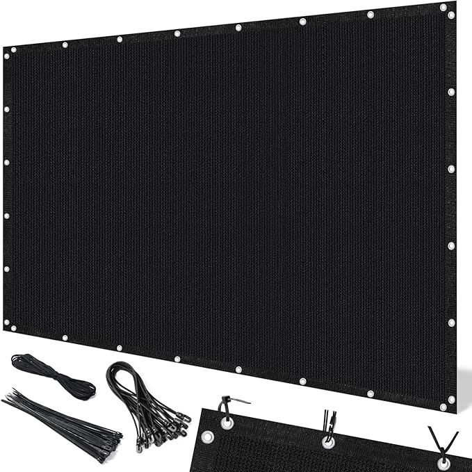 Artpuch 90% Sun Shade Cloth, 5 x 6 FT Pergola Shade Cover Canopy with Grommets, Sun Screen Fabric Tarp for Patio, Outdoor, Garden, Backyard, Black