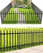 arifaro 5 panels metal garden fence 24" h, main product view
