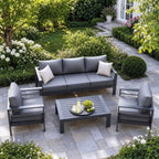 amopatio aluminum patio furniture set with 5'' thick, main product view
