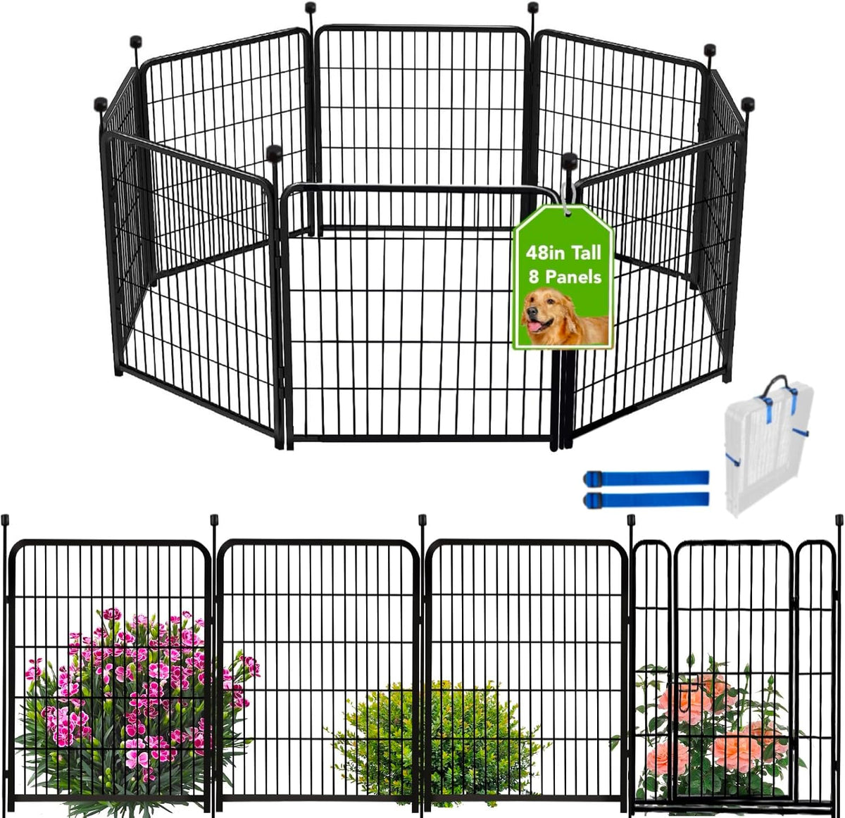 adavin no gate tall garden fence, 48in 8, main product view