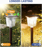 Super Bright Solar Pathway Lights Outdoor Powered 2-Pack,Adjustable Warm&Cool White,Waterproof IP65 Solar Garden Decor Landscape Lighting Outside for Front Yard/Patio/Walkway/Driveway/Lawn/Path Light