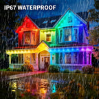 Permanent Outdoor Lights, 100ft Smart Eave Lights with RGB LED Light, IP67 Waterproof, App Control, DIY RGB Light for House Halloween Decorations