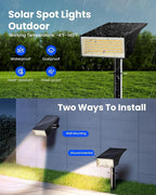 Koicaxy Solar Lights Outdoor Waterproof 12 Pack IP65, 100 LEDs 4 Light Modes, Higher Charging Efficiency, Auto On/Off Solar Landscape Spotlights for Garden Decor Yard Pathway Patio - Warm White