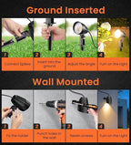 MEIKEE 7W LED Landscape Lights, 12V/24V Low Voltage Landscape Lighting IP66 Outdoor Spotlights Warm White Garden Lights with Connectors for Pathway Yard Patio 12 Pack
