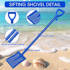 sifting shovel, heavy duty metal sand sifter for, close-up detail