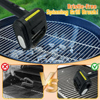 Electric Grill Brush Bristle for Outdoor, Grill Cleaning Brush Rechargeable BBQ Cleaner Brush Head,Safe Grill Brush with Scraper for Cast Iron Stainless-Steel Grates,Black