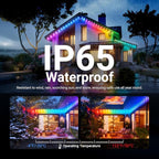 NEEWER 96ft Permanent Outdoor Lights for House Decor, Smart AI RGBCW Outside Eaves String Christmas Lighting with 60 LED Lights App Control 50+ Scenes IP65 Waterproof, Compatible with Alexa, NR02