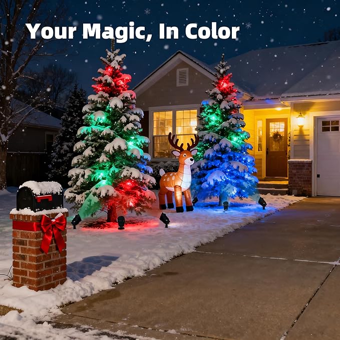 Color LED Spotlight Outdoor 120V 25W, Durable Landscape Spot Light for Yard, Garden, Tree, House, Halloween, Christmas - Ideal Spot Lights, Spotlight Outdoor Decoration