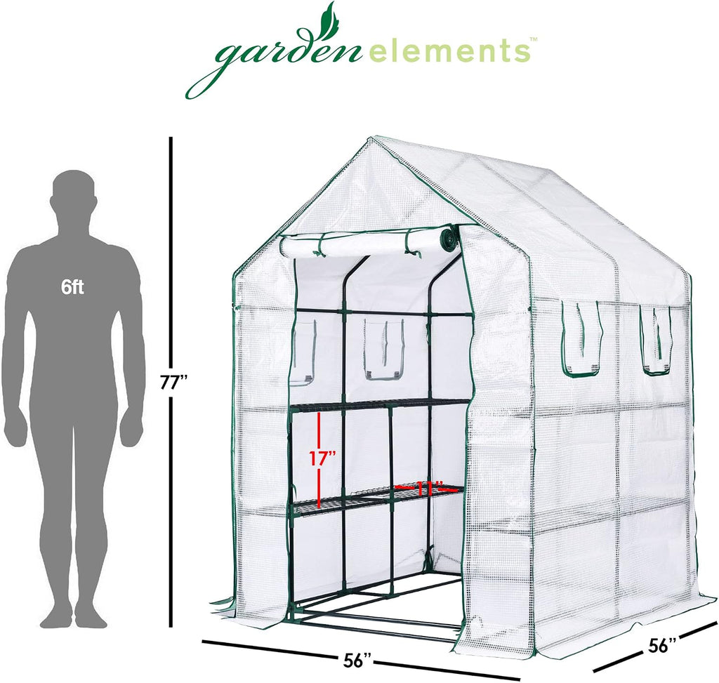 garden elements personal plastic indoor/outdoor standing greenhouse for showing dimensions
