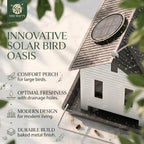 mrcrafts solar bird feeder - hanging metal bird, close-up detail
