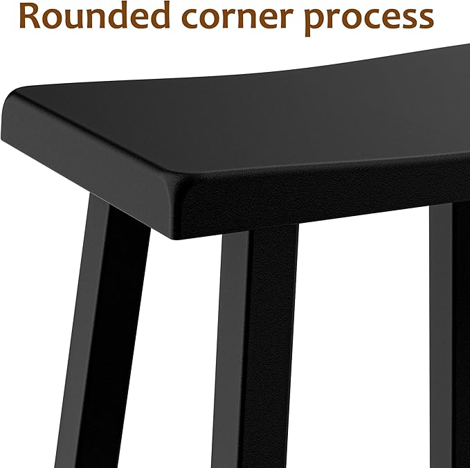 Outdoor Bar Stools Set of 2, Modern Durable Resin Bar Chairs with Footrest, All-Weather Barstools for Patio, Balcony, or Kitchen Counter（24''）