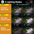 btfarm Solar Spot Lights Outdoor Waterproof, 2 Pack/3 Modes Motion Sensor Lights, Solar Powered Spotlights 2-in-1 Auto On/Off for Outside Pathway Yard Garden Lighting, Cool White